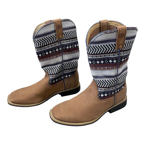 Twisted X Other - Twisted X Children's Size 4M Hooey Aztec Print /Brown Square Toe Boots -Western